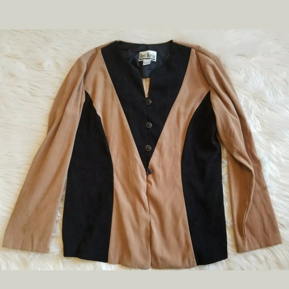 VTG 80s Shirt Sz 14 Sheri Martin NY Color Block Slimming - Picture 1 of 8